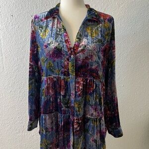 Maeve Reverie Tiered Velvet Tunic